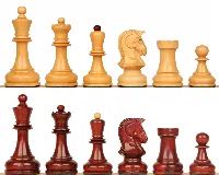 The Dubrovnik Championship Chess Set with Padauk & Boxwood Pieces - 3.9" King