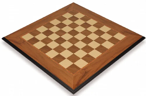 Walnut & Maple Molded Edge Chess Board - 1.5" Squares - Image 1