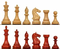 Fierce Knight Staunton Chess Set with Padauk & Boxwood Pieces - 4" King