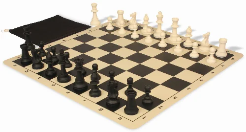 The Perfect Classroom Standard Club Silicone Chess Set Black & Ivory Pieces - Black - Image 1