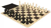 The Perfect Classroom Standard Club Silicone Chess Set Black & Ivory Pieces - Black
