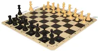 Standard Club Silicone Chess Set Black & Camel Pieces with Silicone Board - Black