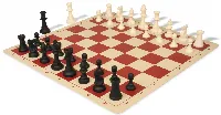 Standard Club Silicone Chess Set Black & Ivory Pieces with Silicone Board - Red