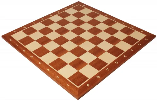 Sunrise Mahogany & Maple Chess Board with Notation - 2.25" Squares - Image 1