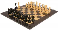 Bucephalus Staunton Chess Set Ebony & Boxwood Pieces with Black & Ash Burl Board - 4.5" King