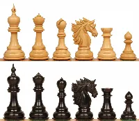 Bucephalus Staunton Chess Set with Ebony & Boxwood Pieces - 4.5" King