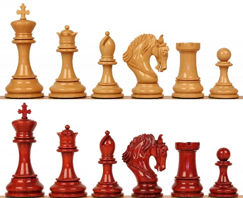 Hengroen Staunton Chess Set with Padauk & Boxwood Pieces - 4.6" King - Image 1