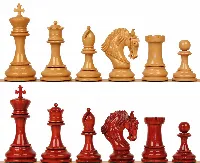 Hengroen Staunton Chess Set with Padauk & Boxwood Pieces - 4.6" King