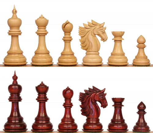 Bucephalus Staunton Chess Set with Padauk & Boxwood Pieces - 4.5" King - Image 1