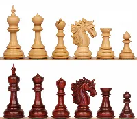 Bucephalus Staunton Chess Set with Padauk & Boxwood Pieces - 4.5" King