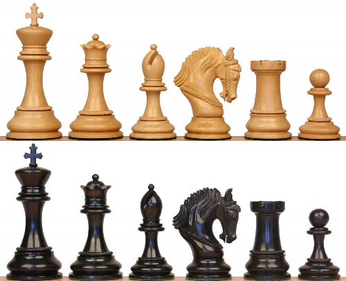 Hengroen Staunton Chess Set with Ebony & Boxwood Pieces - 4.6" King - Image 1