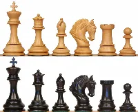 Hengroen Staunton Chess Set with Ebony & Boxwood Pieces - 4.6" King