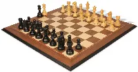 Fischer-Spassky Commemorative Chess Set Ebony & Boxwood Pieces with Walnut & Maple Molded Edge Board - 3.75" King