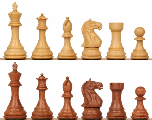 Fierce Knight Staunton Chess Set with Acacia & Boxwood Pieces - 4" King - Image 1