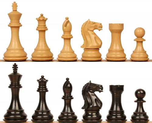 Fierce Knight Staunton Chess Set with Ebony & Boxwood Pieces - 4" King - Image 1