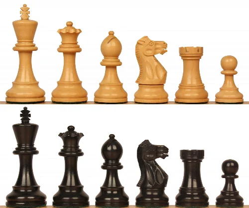 Parker Staunton Chess Set in Ebonized Boxwood & Boxwood - 3.75" King - Image 1