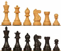Parker Staunton Chess Set in Ebonized Boxwood & Boxwood - 3.75" King
