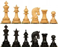 Hadrian Staunton Chess Set with Ebony & Boxwood Pieces - 4.4" King