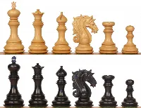Tencendur Staunton Chess Set with Ebony & Boxwood Pieces - 4.4" King