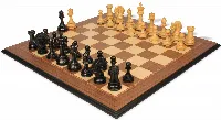 Hengroen Staunton Chess Set Ebony & Boxwood Pieces with Walnut Molded Board - 4.6" King