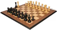 Bucephalus Staunton Chess Set in Ebony & Boxwood with Walnut & Maple Moulded Edge Chess Board