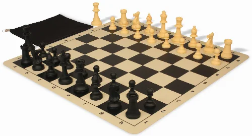 The Perfect Classroom Standard Club Silicone Chess Set Black & Camel Pieces - Black - Image 1