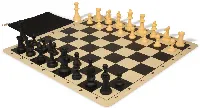 The Perfect Classroom Standard Club Silicone Chess Set Black & Camel Pieces - Black