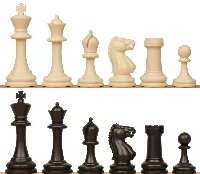 Master Plastic Chess Set Black & Ivory Pieces - 3.75" King