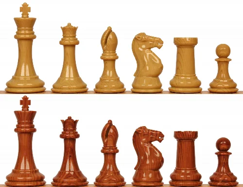 Professional Series Resin Chess Set with Rosewood & Boxwood Color Pieces - 4.125" King - Image 1