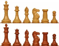 Professional Series Resin Chess Set with Rosewood & Boxwood Color Pieces - 4.125" King