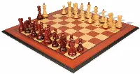 Zagreb Series Chess Set Padauk & Boxwood Pieces with Padauk Molded Edge Chess Board - 3.875" King