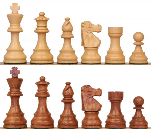 French Lardy Staunton Chess Set with Acacia & Boxwood Pieces - 3.75 King - Image 1