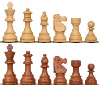 French Lardy Staunton Chess Set with Acacia & Boxwood Pieces - 3.75 King