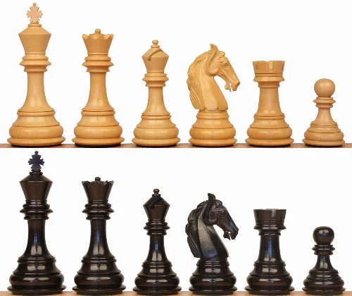 Colombian Knight Staunton Chess Set with Ebony & Boxwood Pieces - 4.6" King - Image 1