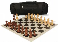 French Lardy Carry-All Chess Set Package Acacia & Boxwood Pieces - Black