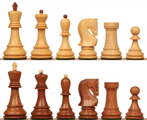 Zagreb Series Chess Set with Acacia & Boxwood Pieces - 3.875" King - Image 1