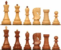 Zagreb Series Chess Set with Acacia & Boxwood Pieces - 3.875" King
