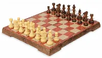 The Chess Store Rosewood Color Folding Magnetic Travel Chess Set - 14"