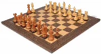 Zagreb Series Chess Set Acacia & Boxwood Pieces with Deluxe Tiger Ebony & Maple Board - 3.875" King
