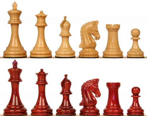 Imperial Staunton Chess Set with Padauk & Boxwood Pieces - 3.75" King - Image 1