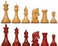 Imperial Staunton Chess Set with Padauk & Boxwood Pieces - 3.75" King