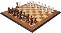 New Exclusive 2022 Special Edition Art Deco Series Chess Set with Walnut & Maple Molded Edge Board - 4.125" King