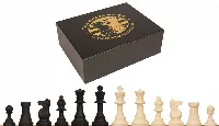 Standard Club Silicone Chess Set Black & Ivory Pieces with Box - 3.5" King