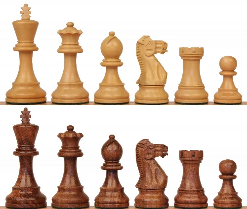Parker Staunton Chess Set with Acacia & Boxwood Pieces - 3.75" King - Image 1