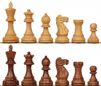 Parker Staunton Chess Set with Acacia & Boxwood Pieces - 3.75" King