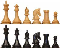 Imperial Series Staunton Chess Set with Ebony & Boxwood Pieces - 3.75" King