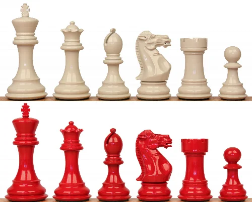 New Exclusive 2022 Special Edition Red & Ivory Pieces - 4.125" King - Image 1