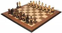 The Dubrovnik Championship Chess Set Burnt Boxwood Pieces with Walnut Molded Board- 3.9" King
