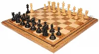 Marengo Staunton Chess Set in Ebony & Boxwood with Zebrawood & Maple Mission Craft Chess Board