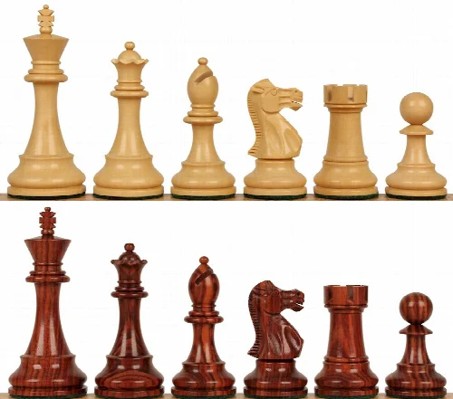 British Staunton Chess Set in Rosewood & Boxwood - 4" King - Image 1